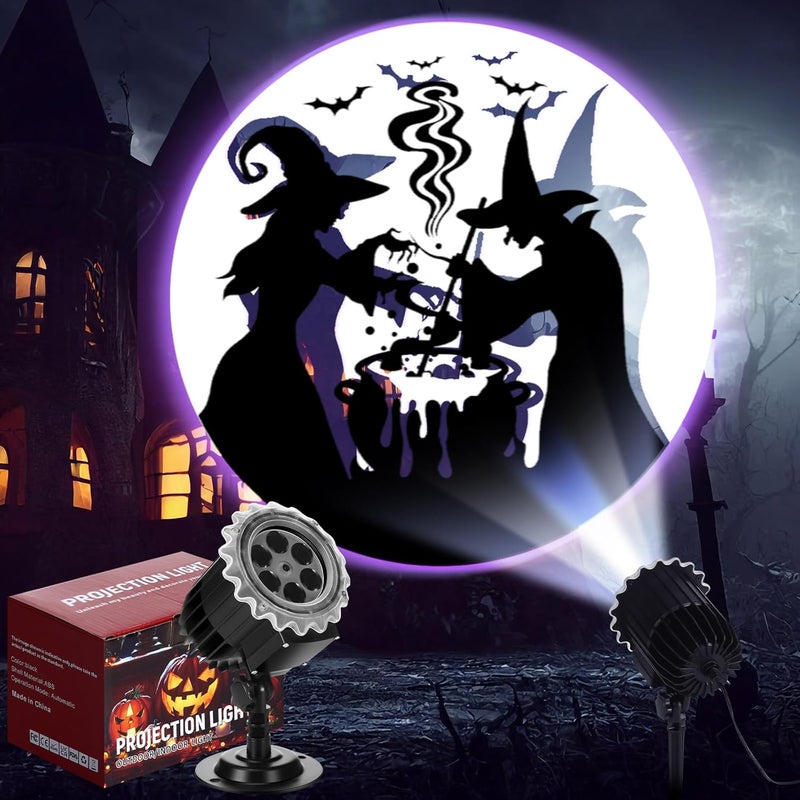 Lingvee Halloween Projector Light with 1 Film Slides Holiday LED Projector Lights Outdoor Reflectors Waterproof Landscape Decorative Rotation Lighting Movement Projection Lamp(Witches Poison) - Image 1